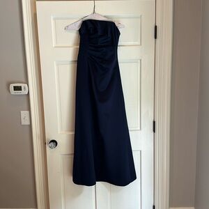 Navy Strapless Gown